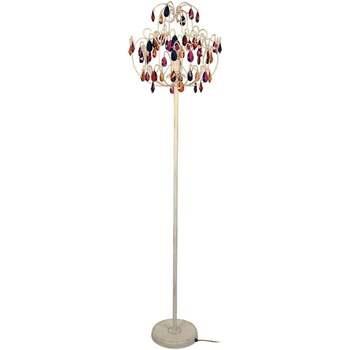 Lampadaires Tosel Lampadaire droit métal blanc or et multicolor