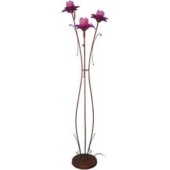 Lampadaires Tosel Lampadaire arbre métal marron or et violet