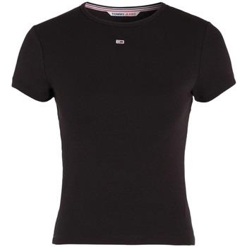 T-shirt Tommy Jeans T shirt moulant femme Ref 58879 BDS Noir