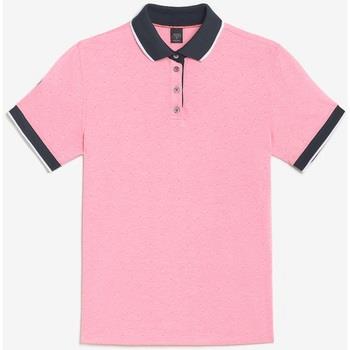 T-shirt Le Temps des Cerises Polo novil en jacquard rose