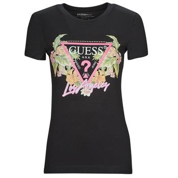 T-shirt Guess SS CN TRIANGLE FLOWERS TEE