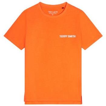 T-shirt enfant Teddy Smith TEE-SHIRT T-REQUIRED MC JUNIOR - TANGERINE ...
