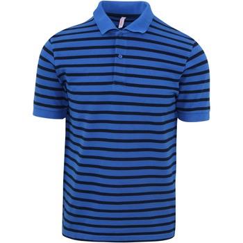 T-shirt Sun68 Polo Rayures Bleu Royal