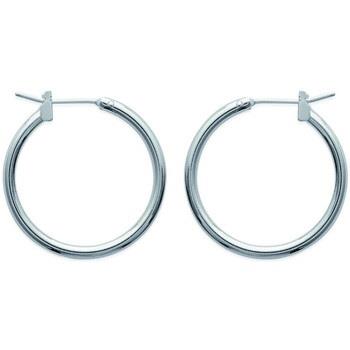 Boucles oreilles Brillaxis Créoles argent rhodié 20mm