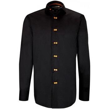 Chemise Emporio Balzani chemise cintree double boutonnage dottio noir