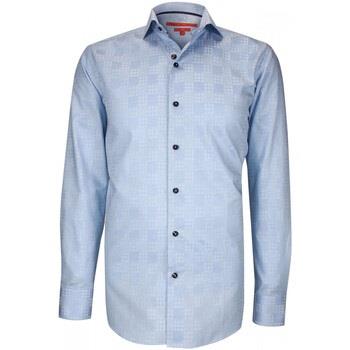 Chemise Andrew Mc Allister chemise cintree tissu a motifs checker bleu