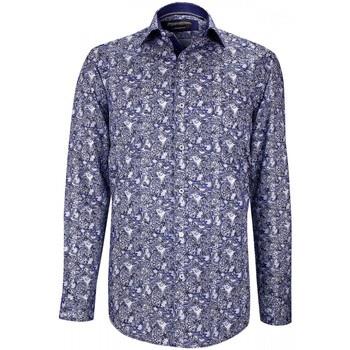 Chemise Emporio Balzani chemise cintree tissu imprime cashmo bleu