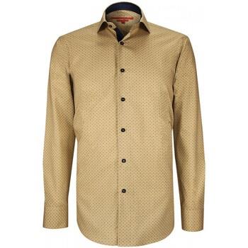 Chemise Andrew Mc Allister chemise cintree tissu a motifs party beige
