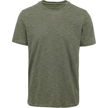 T-shirt Knowledge Cotton Apparel T-shirt Rayures Vert