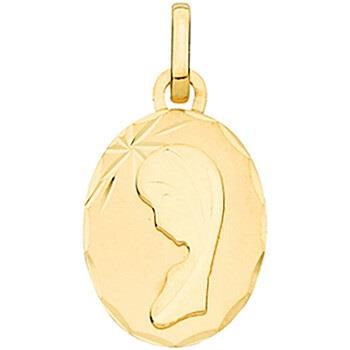 Pendentifs Brillaxis Médaille ovale vierge or jaune 9 carats