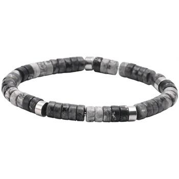 Bracelets Sixtystones Bracelet Perles Heishi En Jaspe Noir -Large-20cm
