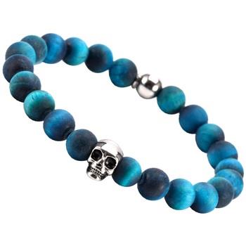 Bracelets Sixtystones Bracelet Boules Oeil de Tigre Bleu-Large-20cm