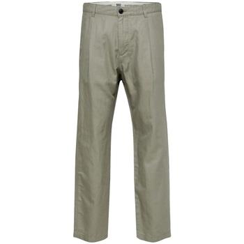Pantalon Selected Relaxed Jones Linen - Vetiver