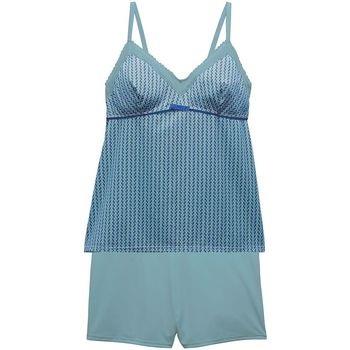 Pyjamas / Chemises de nuit Pomm'poire Top-short turquoise Rose
