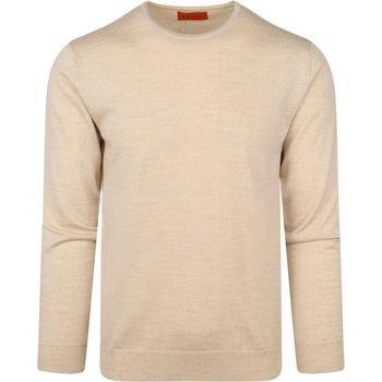 Sweat-shirt Suitable Pull-over Mérinos Col Rond Beige