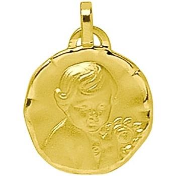 Pendentifs Brillaxis Médaille ange fleur or 18 carats