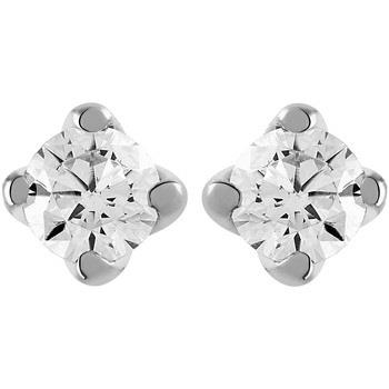Boucles oreilles Brillaxis Puces diamants or blanc 18 carats 0.50 ct