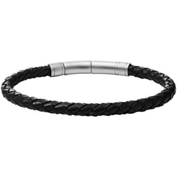 Bracelets Fossil Bracelet homme cuir noir tressé