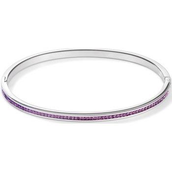 Bracelets Coeur De Lion Jonc acier cristal violet