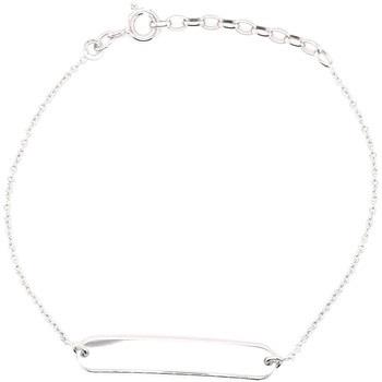 Bracelets Saunier Bracelet identité argent rectangulaire