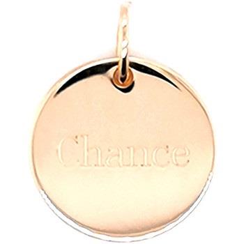 Pendentifs Saunier Pendentif plaqué or plaque ronde chance