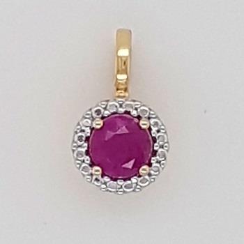 Pendentifs Brillaxis Pendentif rubis or bicolore 18 carats