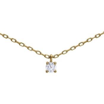 Collier Brillaxis Collier solitaire oxyde or 18 carats griffes