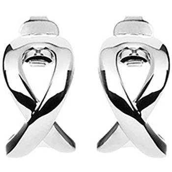 Boucles oreilles Brillaxis Créoles ouvertes design entrelacé argent 92...