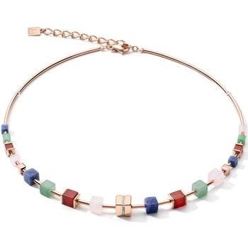 Collier Coeur De Lion Collier GeoCUBE dorée rose multicolore