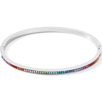 Bracelets Coeur De Lion Bracelet jonc acier cristaux multicolores M