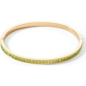 Bracelets Coeur De Lion Bracelet acier doré cristaux verts taille 17