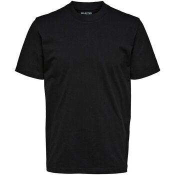 T-shirt Selected 16077385 RELAXCOLMAN-BLACK
