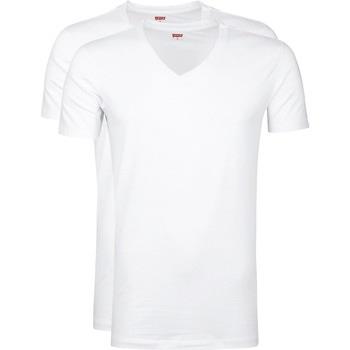 T-shirt Levis T-Shirt Col-V Blanc Lot de 2