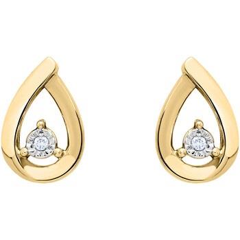 Boucles oreilles Brillaxis Boucles d'oreilles diamant or jaune 9 carat...