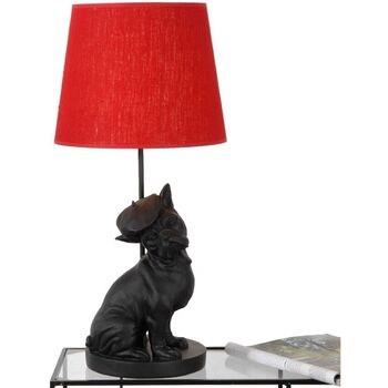 Lampes à poser Amadeus Lampe Chien et abat jour rouge