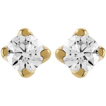 Boucles oreilles Brillaxis Boucles d'oreilles puces diamants or jaune ...