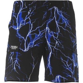 Short Phobia Cargo Shorts With Blue All Over Lightning