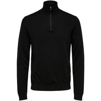 Sweat-shirt Selected Berg Half Zip Cardigan Zwart