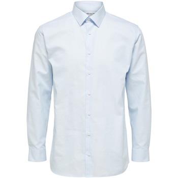 Chemise Selected Regethan Classic Overhemd Lichtblauw