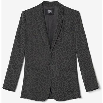 Veste Le Temps des Cerises Veste blazer amelya en jacquard léopard