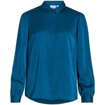 Blouses Vila Noos Ellette Satin Shirt - Moroccan Blue