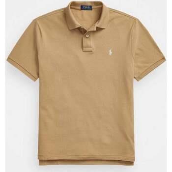 T-shirt Ralph Lauren Polo ajusté marron en coton piqué