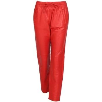 Pantalon Oakwood Pantalon jogpant en cuir Gift Ref 50426 Rouge Fonce