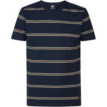 T-shirt Petrol Industries T-Shirt Rugby Bleu Foncé Rayé