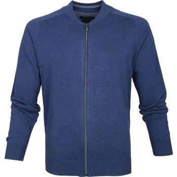 Sweat-shirt Casa Moda Cardigan Bleu Zippé