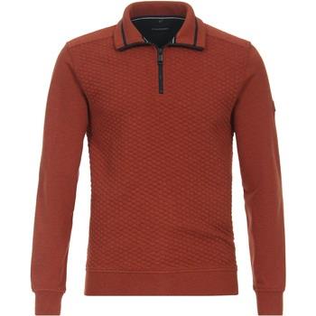 Sweat-shirt Casa Moda Pull Demi-Zip Structure Rouge