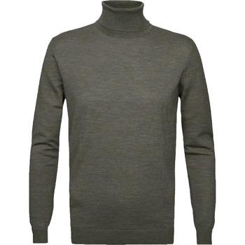 Sweat-shirt Profuomo Pull Col Roulé Merino Vert