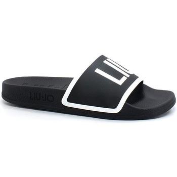 Chaussures Liu Jo Kos 02 Ciabatta Slipper Logo Black White BA2169EX102