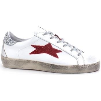 Chaussures Okinawa Low Sneaker Glitter Bianco Rosso 2106