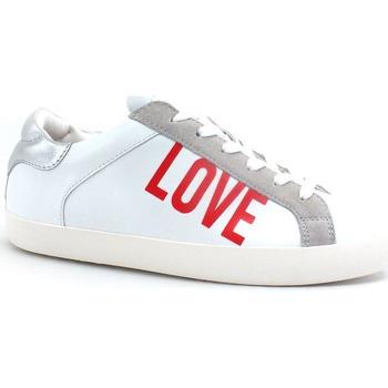 Chaussures Love Moschino Sneaker Logo Bianco Argento JA15532G0EIAC10A